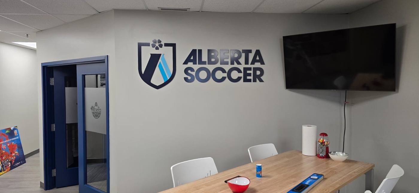 Alberta Soccer Association - Reception sign