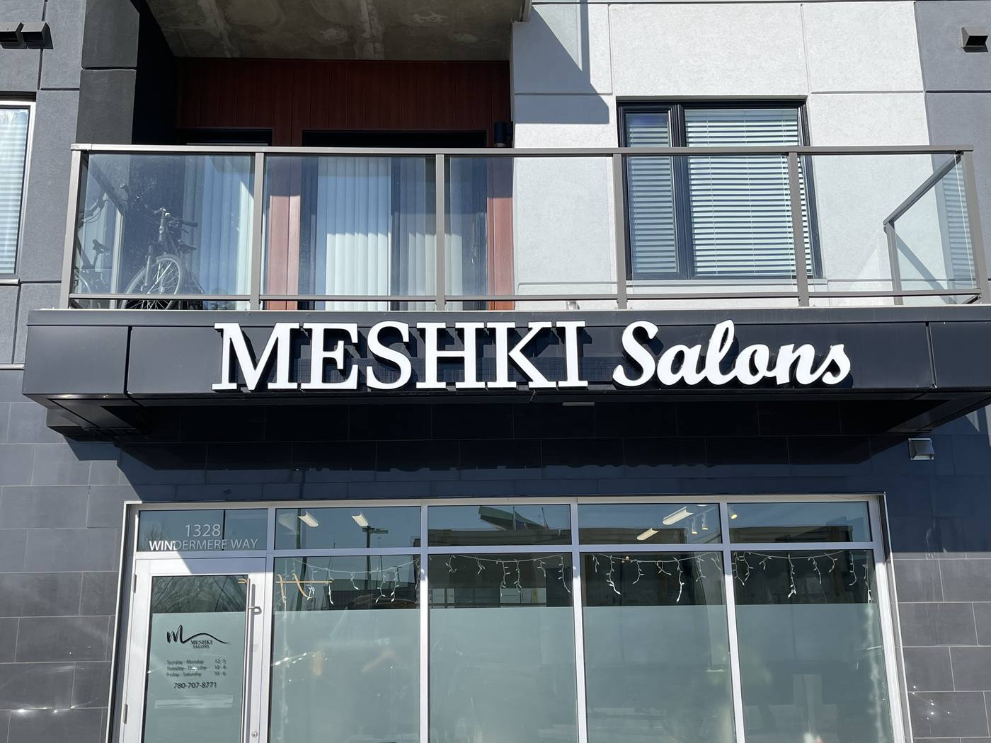 MESHKI Salons - Storefront letters