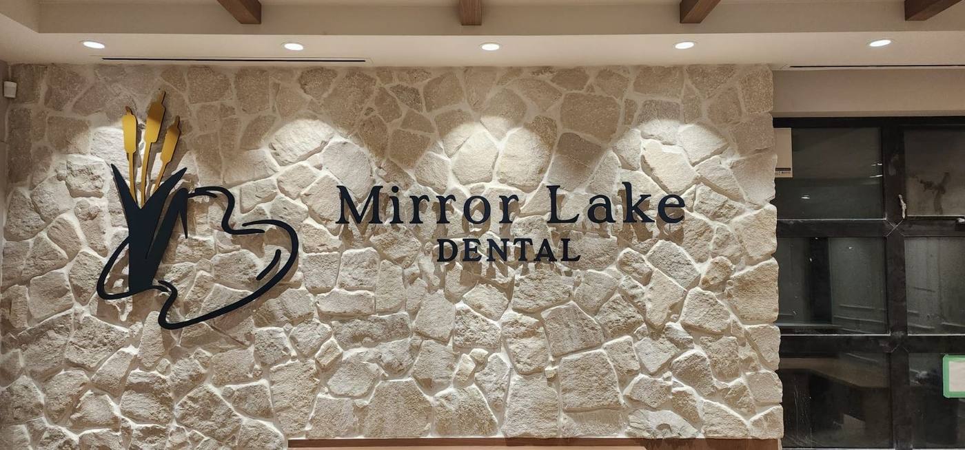 Mirror Lake Dental - Channel letters on stone